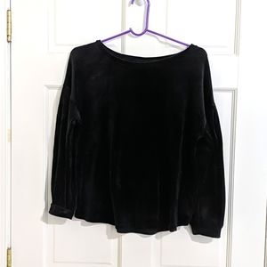 Old Navy Black Velour Top